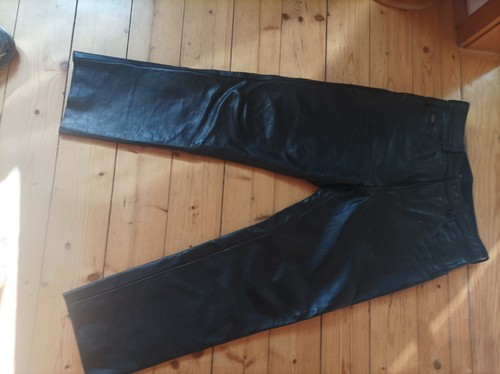 Bikerhose leder schwarz - leder,
